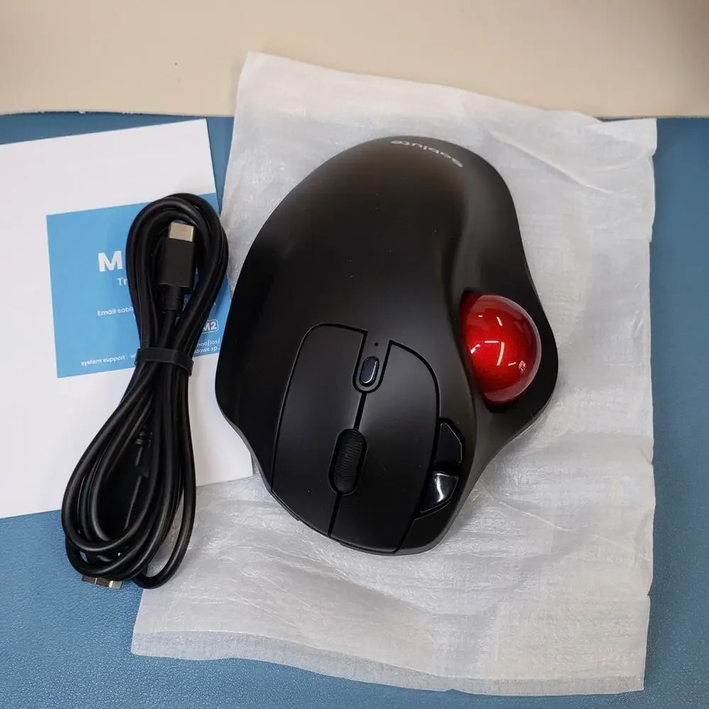 MAM2 Wireless Trackball , Rechargeable Ergonomic with Thumb Control for 3 Dev...